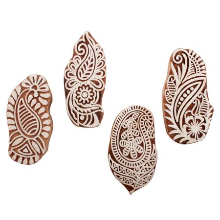 Set of 4 Piece New Mix Wooden Printing Block